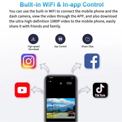 รถ DVR 4K WIFI GPS ดูด้านหน้าและด้านหลังกล้องถ่ายรูปความละเอียดสูงมาก3840*2160P ไดรฟ์วิดีโอกล้องแดชแคมกล่องดำยานพาหนะการมองเห็นได้ในเวลากลางคืน