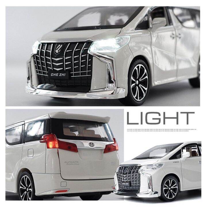 โมเดลรถของเล่น1-24รถยนต์ไดคาสรถโตโยต้า-alphard-mpv-van-เฉื่อยดึงกลับด้านเสียงและประตูไฟของขวัญคอลเลกชันเปิดใช้งานสำหรับเด็กของขวัญวันเด็ก