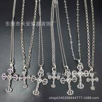 [TOP]Chromes Hearts 925 sterling silver high quality new flame cross pendant necklace everyday