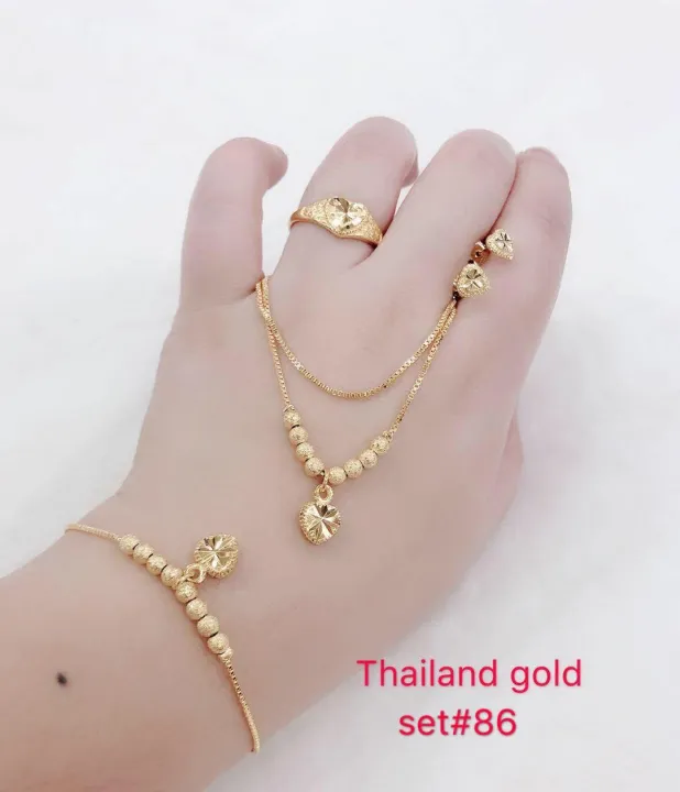 Thailand Gold 4in1 Set Free Boxadjustable Size Ring Lazada Ph