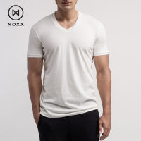 Noxx V-neck T-shirt: เสื้อยืด คอวี สีขาวล้วน