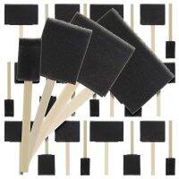 20 Pcs Foam Sponge Wooden Handle Paint Brush Set-Lightweight, Durable, Very Suitable for Acrylic