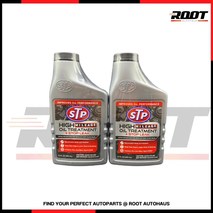 STP High Mileage Oil Treatment + Stop Leak หัวเชื้อน้ำมันเครื่องสุดหยุด