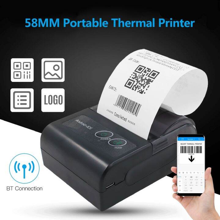 ☂ 58mm Bluetooth Thermal Receipt Printer for Android IOS Windows