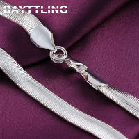 BAYTTLING 925 Sterling Silver 6161824 Inch 6MM Soft Flat Snake Chain Necklace For Woman Man Fashion Wedding Jewelry Gif