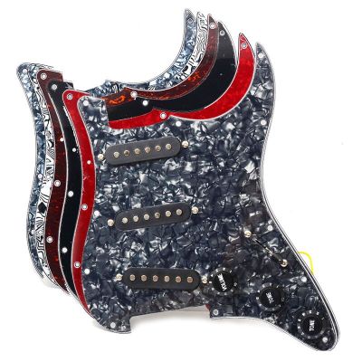 Multi Colour Pickguard Electric Guitar Pickguard and Black SSS Loaded Prewired scratchplate Assembly