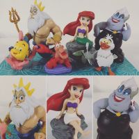 4-8cm 6pcs/Lot The Little Mermaid Princess Ariel Sebastian Flounder Fish King Triton Scuttle Ursula Figure WCF Model Toys Gifts