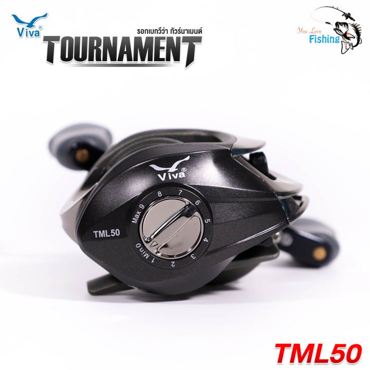 รอกหยดน้ำ-viva-tournament-tml50-วีว่าทัวร์นาเมนต์-รอก-6-3-1-หมุนซ้าย-หมุนลื่นตีไกล-โคตรทน-เหมาะสำหรับตีเหยื่อปลอม-ตกปลาช่อน-กะพง-กระสูบ-ชะโด