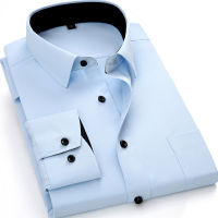 Mens work shirts nd soft Long sleeve square collar regular solid plain twill men dress shirts white male tops