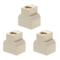 3Pcs 1ถึง2 Way LAN Ethernetเครือข่ายสายRJ45หญิงอะแดปเตอร์ตัวเชื่อมต่อตัวแยก