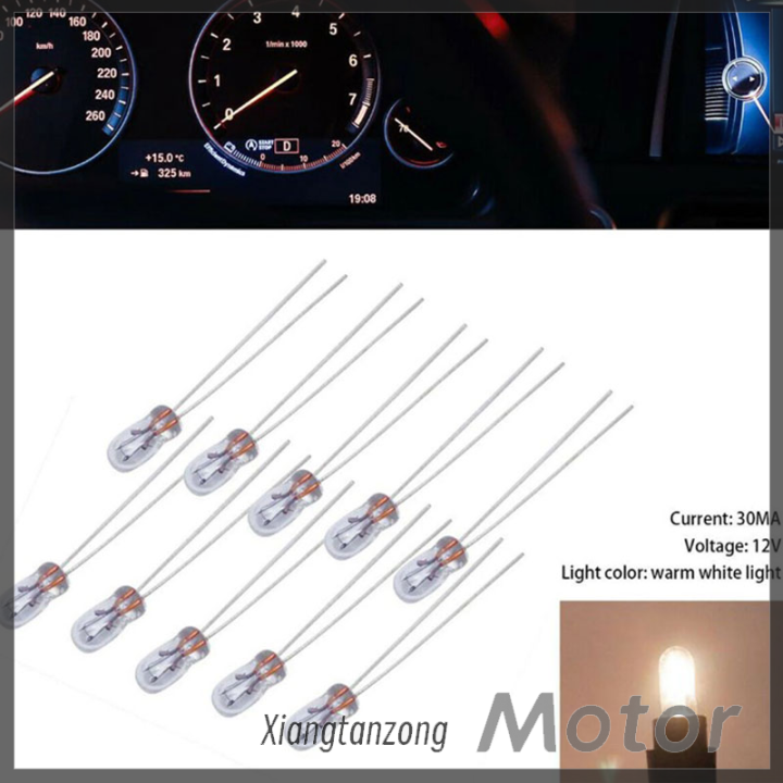 xiangtanzong-10pcs-miniature-automobile-instrument-lamp-12v-t3t4หลอดไฟหลอดไส้