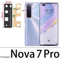 ที่คลุมเลนส์กระจกกล้องถ่ายรูปหลังด้านหลังพร้อมกาวกาวสำหรับ Huawei Nova 3 3i 4 4e 4E 5T 5 5i 5T 5Z 6 8 Se 7 8 Pro อะไหล่ทดแทน