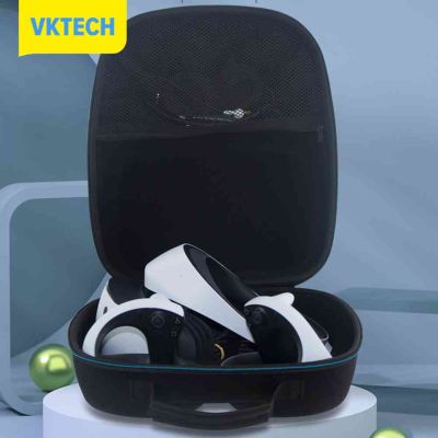 Vktech กระเป๋าถือเคสพกพา PU,กระเป๋าเก็บของสำหรับพกพาแบบพกพากันน้ำดูดซับแรงกระแทกซิปคู่สำหรับ PS5 PS VR2