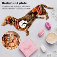 Wooden Appetizer Board Funny Dachshund Shape Snack Platter Christmas Dried Fruits Storage Trays Table Decor for Party Kitchen