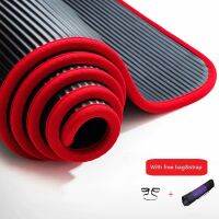 Jusenda NBR 10mm Yoga Mat Non-slip 183*61cm Fitness Sports Gym Pilates Pads Tear Resistant Gymnastic Mats With Bag &amp; Strap