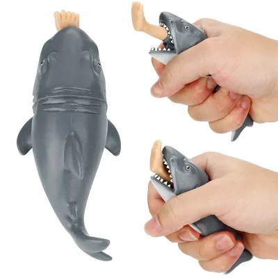 1/3pcs Hungry Anti Stress Squeeze Shark With Biting Legs Gags Jokes Creative Decompression Venting Funny Spoof Trick Novelty Toy