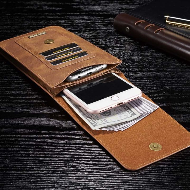 เคสคลิปหนีบเข็มขัดโทรศัพท์มือถือกระเป๋าสตางค์หนังวัวอเนกประสงค์กระเป๋าเอวผู้ชายสำหรับ-iphone-samsung-xiaomi-กระเป๋ามือถือแขวนแม่เหล็ก