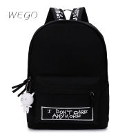 Canvas Backpack Harajuku Style Women Backpack Doll Pendant Shoulder Bag High Quality Girl School Bagpacks