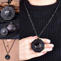 SUC Yin Yang Necklace Pendant Chain Neck Accessories Decor Lucky Amulet
