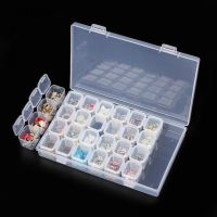 【CW】 28 Grids Slots Empty Storage Box Clear Nail Rhinestones Home Storage Case Jewelry Earring Rings Plastic Box