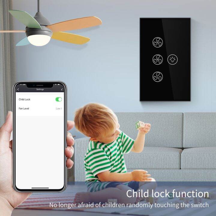 smart-wifi-fan-light-switch-ceiling-fan-lamp-panel-tuya-remote-various-speed-ajust-voice-control-alexa-google-home-neutral-wire