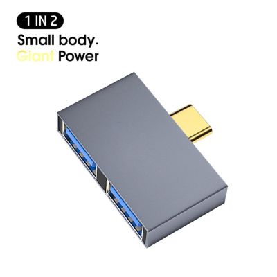 2-in-1 Hub Adapter Usb3.0 5gbps Type C To Dual Usb3.0 Hub Connector Device with High-speed Data Transfer USB Hubs