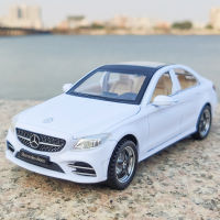 1:32 Benz C260L จำลองรถโลหะผสมที่มีแสงเสียงผลดึงกลับรถรุ่นของขวัญเด็กเครื่องประดับยานพาหนะหล่อ