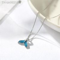 ✹☊ VENTFILLE 925 Silver Necklace for Women Girl Gift Blue Sea Whale Mermaid Tail Jewelry Dropship Wholesale