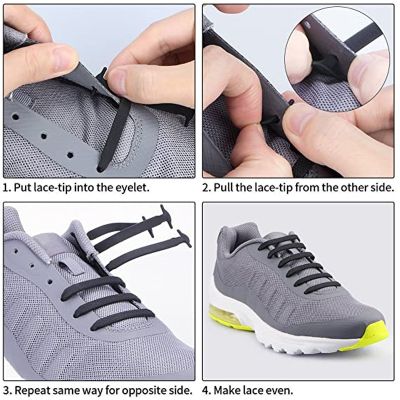 16 PCS (8 Pairs) No Tie Athletic Silicone Rubber Elastic lazy shoelaces for Kids and s, Waterproof Athletic Running Shoe Laces for Sneaker Boots Board Shoes and Casual Shoes