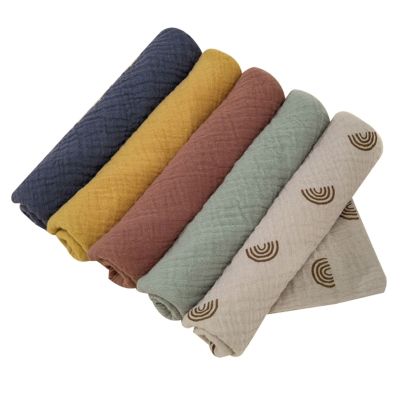 ●☍♛ 5x Baby Wiping Towel Cotton Handkerchief Strong Absorbent Square Hand Cloth 4 Layer Infants Feeding Bibs Saliva Towels