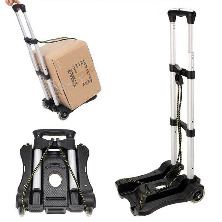 สินค้าใหม่-trolley-cart-รถเข็น-2-ล้อ-รถเข็นของพับได้-รุ่น-30-kg-รถเข็นอเนกประสงค์-แบบพับได้-รถเข็นสำหรับขนของ-รถเข็นพับได้-ขึ้นเครื่อง-รถเข็นพกพา-พับได้-สีดำ