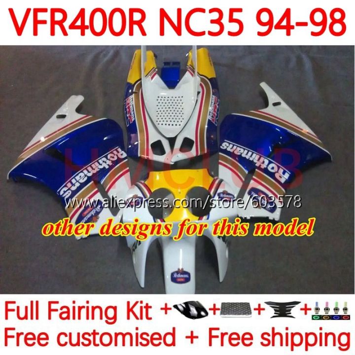 สำหรับ-honda-vfr400r-rvf-400-vfr400-rr-cc-v4-1994-1996-1997-nc35-94-95-97-98-fairing-134no-99สีฟ้ามันวาว