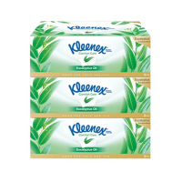 KLEENEX คลีเน็กซ์ กระดาษเช็ดหน้าหนา 3 ชั้น กลิ่นยูคาลิปตัส บรรจุ 80 แผ่น (แพ็ค 3 กล่อง)