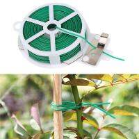 QianXing Shop Plant Twist Tie with Cutter Sturdy Green Coated Wire Gardening Home Cable