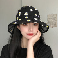 [hot]Daisies Bucket Hats for Women Soft Transparent Mesh Panama Bob Caps Girls Breathable Summer Sunshade Fishermen Beach Sun Hats