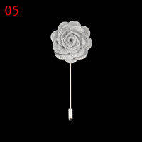 0duw 1PC Prom Boutonniere Pins Silk Flowers Roses Corsage Men Groom Brooches Marriage Suit Jewelry Suits Accessorie Handmade