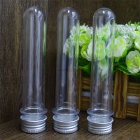 Plastic Test Tubes Clear and Transparent Candy Storage Containers with Screw Caps 40ml 10PCS