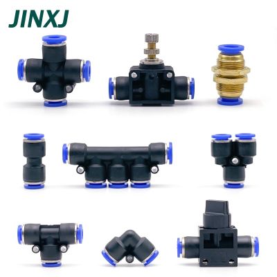 Pneumatic Fitting Pipe Connector Tube Air Quick Fittings Water Push In Hose Plastic 4/6/8/10/12/14/16mm PU PY PV PZA Connectors Pipe Fittings Accessor