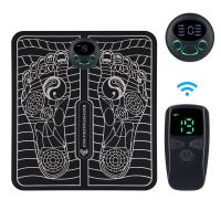 ZZOOI EMS Electric Foot Massager Pads Muscle Stimulator Mats Vibration Pulse Therapy Microcurrent Feet Spa Improve Blood Circulation