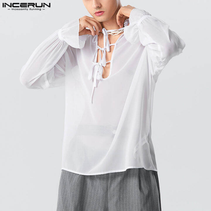 incerun-baju-pesta-วินเทจเรียบง่ายเรียบง่ายแบบผูกแขนยาวสำหรับผู้ชาย-สไตล์ตะวันตก