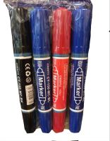 ปากกาเคมี2หัว 1แพค4ชิ้น ดำ1แดง1น้ำเงิน2