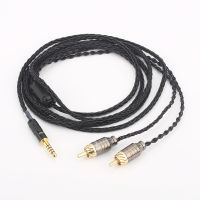 2.53.54.4มม. สมดุลชาย2 RCA ชาย HiFi Splitter สายสัญญาณเสียง24AWG OCC ชุบเงินสำหรับหูฟังเครื่องเล่น