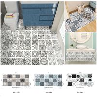 ✒℡✈ Gray Pattern Frosted Tile Floor Sticker Kitchen Bathroom Wall Decor 50x100cmx1pc Waterproof Wear-resisting Ground PVC Sticker