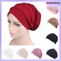 Beterform หมวกคลุมศีรษะผมผ้าฝ้ายร่วง Beanies ฮิญาบมุสลิมอบอุ่นที่รัดศีรษะผู้หญิงหมวกคีโมผ้าโพกศีรษะ