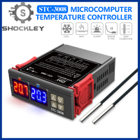 Shockley เทอร์โมสตัทสองทาง STC-3008 AC 110-220V สีแดงและสีน้ำเงิน NTC ช่วงการควบคุมอุณหภูมิหัววัดคู่: -55 ~ 120 ℃