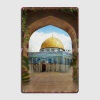 Aqsa แผ่นโลหะลายมัสยิดโปสเตอร์โรงภาพยนตร์โรงจอดรถสไตล์วินเทจตกแต่งโรงรถ0718โปสเตอร์ดีบุก