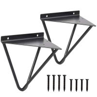 2pcs Wall Mounted Home Decor Modern Bookshelf Iron Art Anti Rust Heavy Duty Triangle Rack Shelf Bracket Indoor Outdoor Office