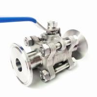 DN25 x 1.5" Tri Clamp 3-Piece Ball Shut Off Valve SUS 304 Stainless Steel Industrial