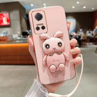 เคสนิ่มชุบ6D สำหรับ Huawei Honor เคส Play6T ซิลิโคน Play6T เคสโทรศัพท์โทรศัพท์การ์ตูนกระต่ายขาตั้ง