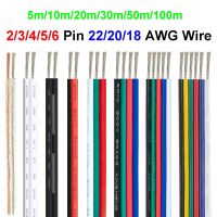 2/3/4/5/6pin สายไฟ LED สาย 5-100m 5/12/24V JST Extension Connector สำหรับ RGB RGBW RGBWW WS2812B ไฟ LED Strip-Feitue